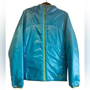 MARMOT WOMENS TEAL BLUE HOODED WINTER JACKET NWOT  SIZE - XL